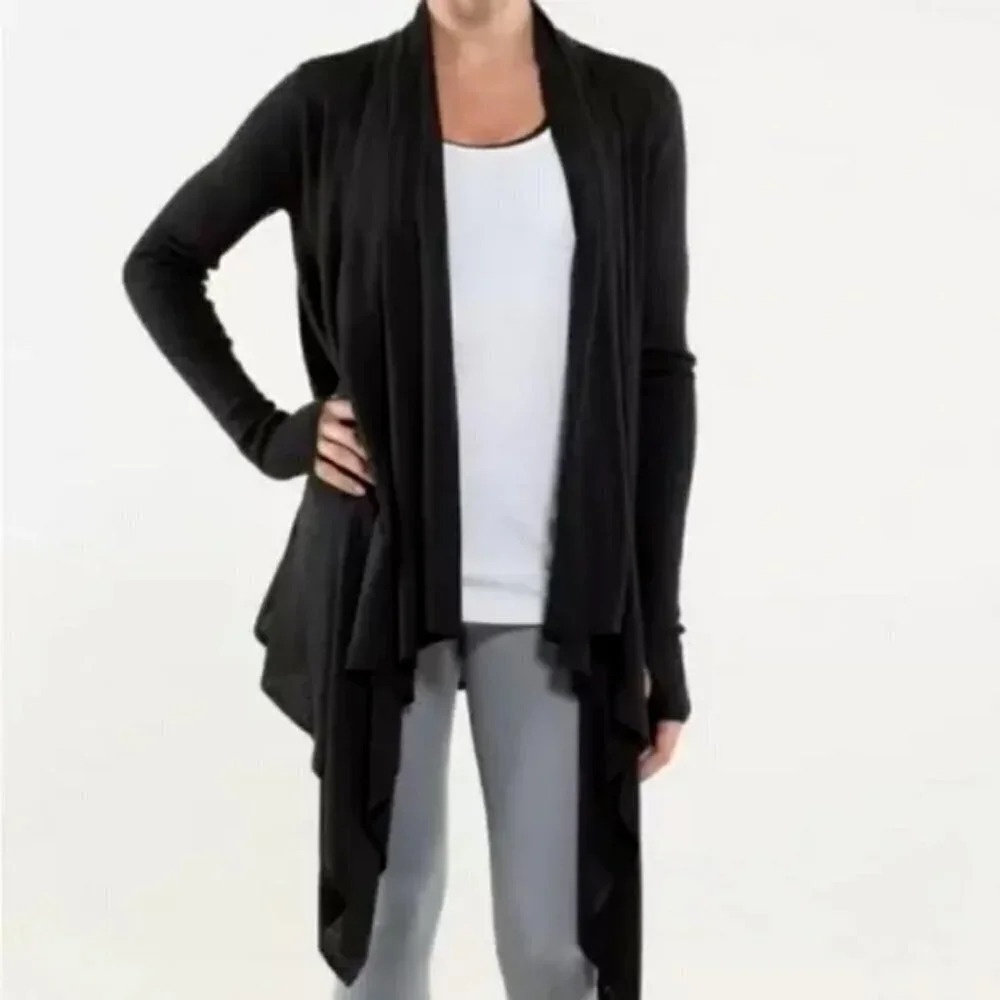 LULULEMON EXPRESS YOURSELF WATERFALL BLACK CARDIGAN
